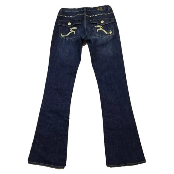 Rock Republic ~Women's Size 6M~Blu Denim Boot Cut  "Kasandra" Jeans w/Gold Stud. - Picture 1 of 12